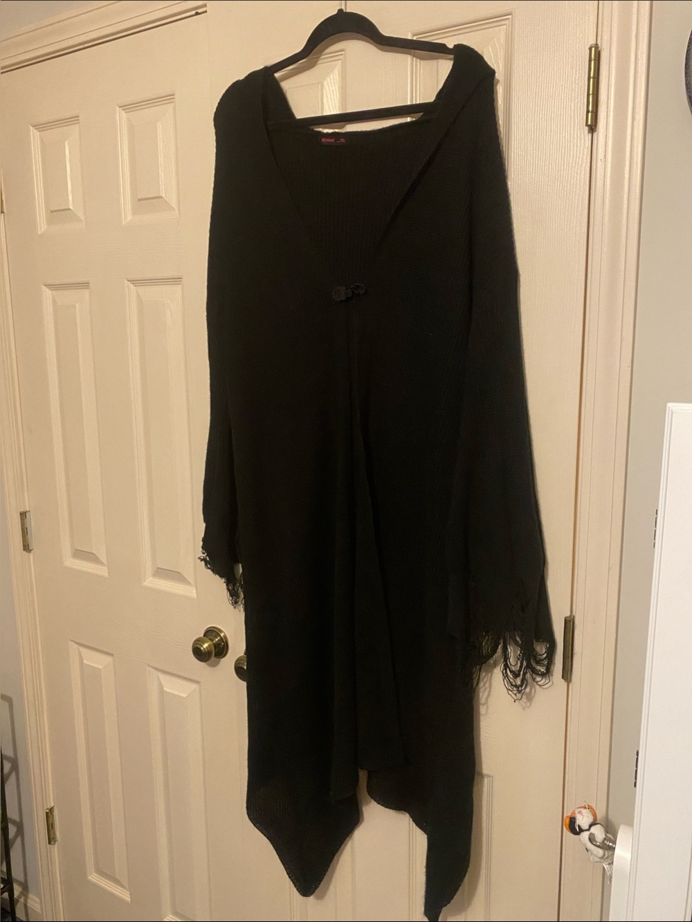 Distressed long cardigan
